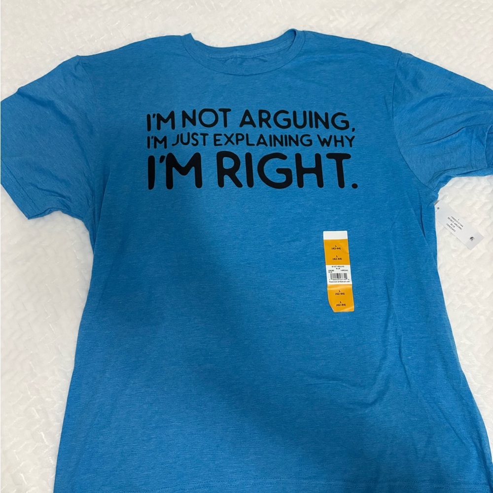 Blue Graphic T-Shirt with Bold Text